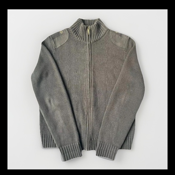 Lauren Ralph Lauren Sweaters - Lauren Ralph Lauren Sweater Womens Large Petite Full Zip Knit Shoulder Patches